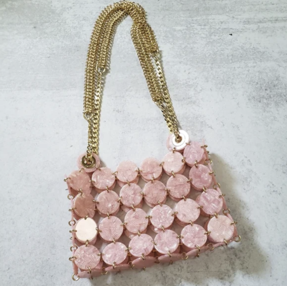 Pink Gold Chain Handbags